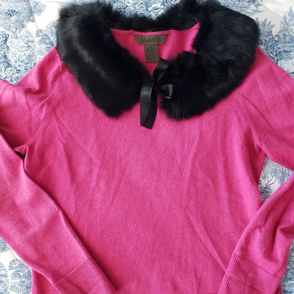 John Paul Richard Uniform Vintage Removable Rabbit Fur Collar Pullover - Picture 1 of 7